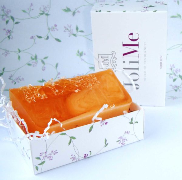 GRAPEFRUIT LOOFAH SOAP, 100gr in the gift box